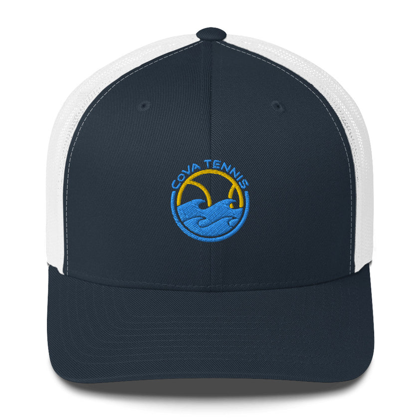 CoVA Tennis Ball & Waves Logo Trucker Cap