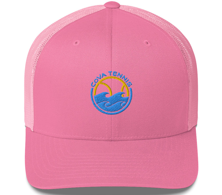 CoVA Tennis Ball & Waves Logo Trucker Cap