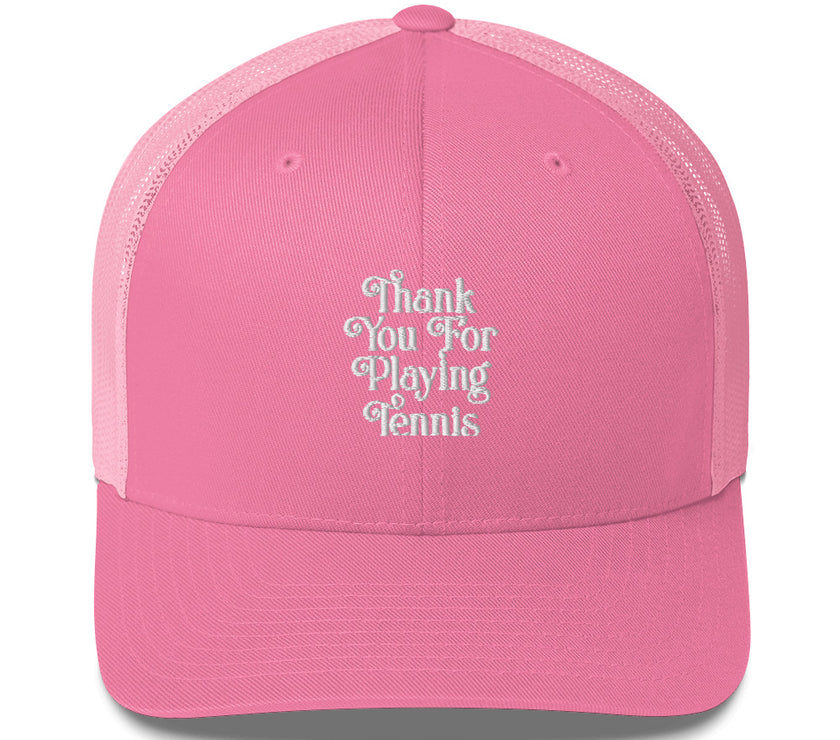 Thank You For Playing Tennis by CoVA Tennis Trucker Cap