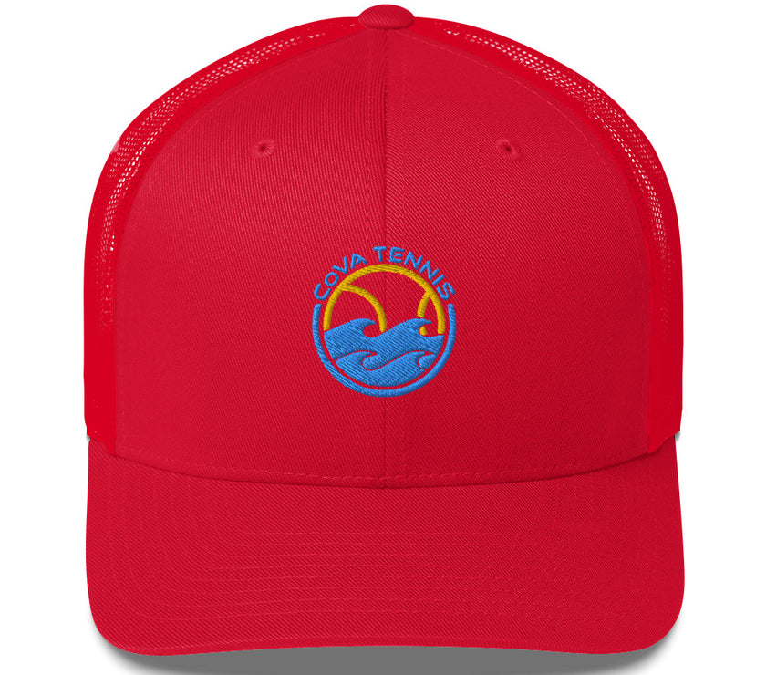 CoVA Tennis Ball & Waves Logo Trucker Cap