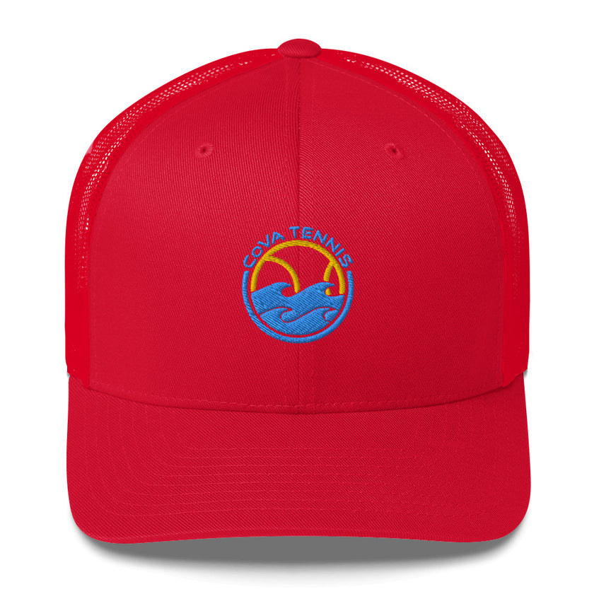 CoVA Tennis Ball & Waves Logo Trucker Cap