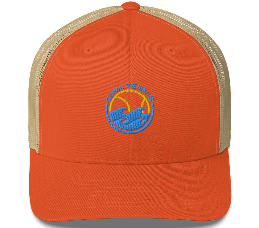 CoVA Tennis Ball & Waves Logo Trucker Cap