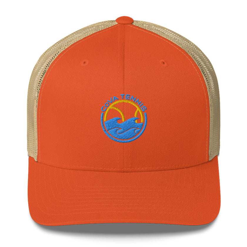 CoVA Tennis Ball & Waves Logo Trucker Cap