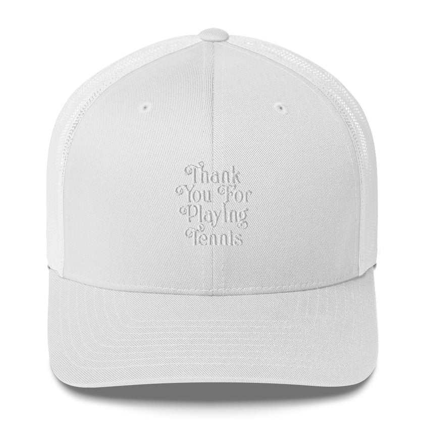 Thank You For Playing Tennis by CoVA Tennis Trucker Cap