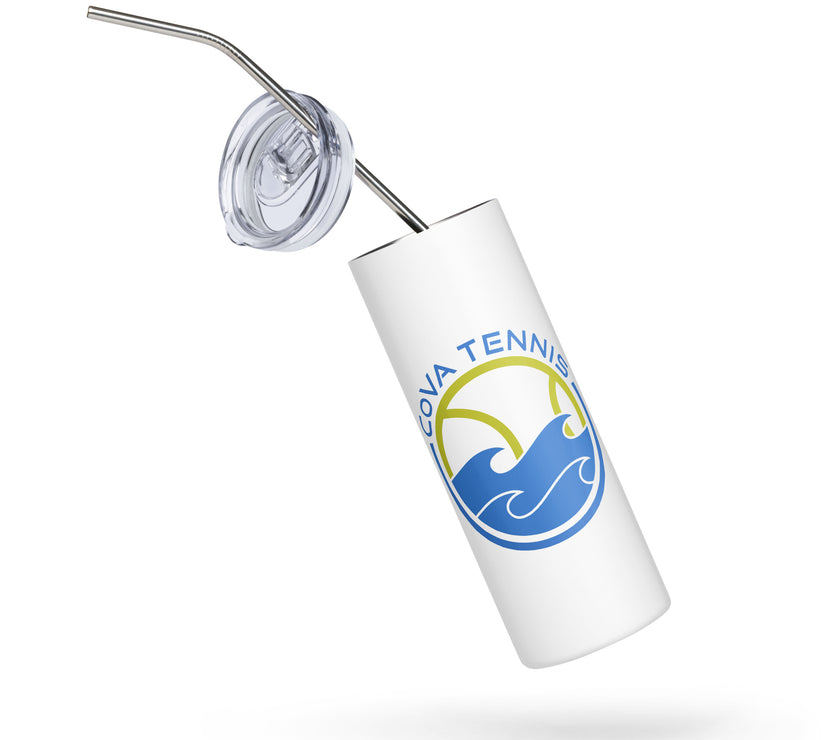 CoVA Tennis Ball & Waves Logo Stainless steel tumbler