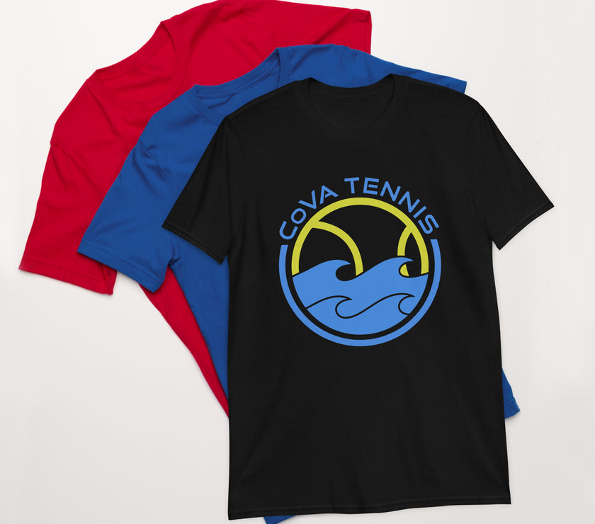 CoVA Tennis Ball & Waves Logo Short-Sleeve Unisex Logo T-Shirt