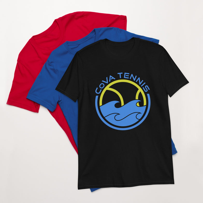 CoVA Tennis Ball & Waves Logo Short-Sleeve Unisex Logo T-Shirt