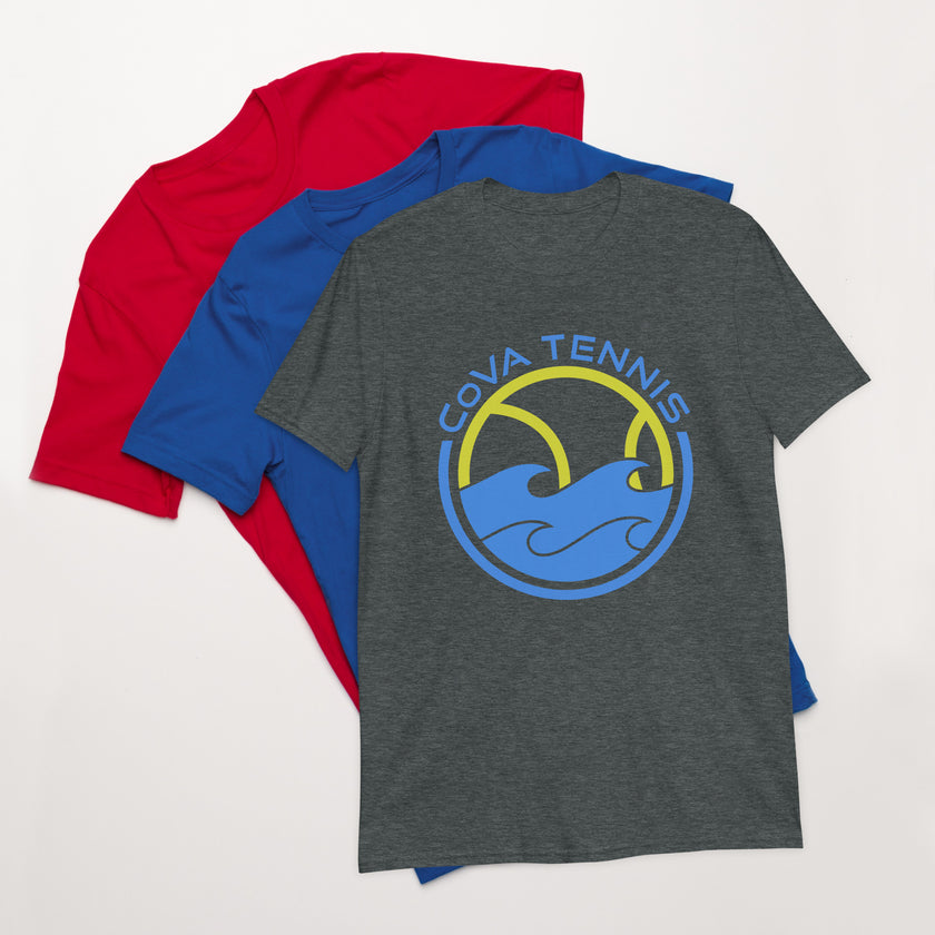 CoVA Tennis Ball & Waves Logo Short-Sleeve Unisex Logo T-Shirt