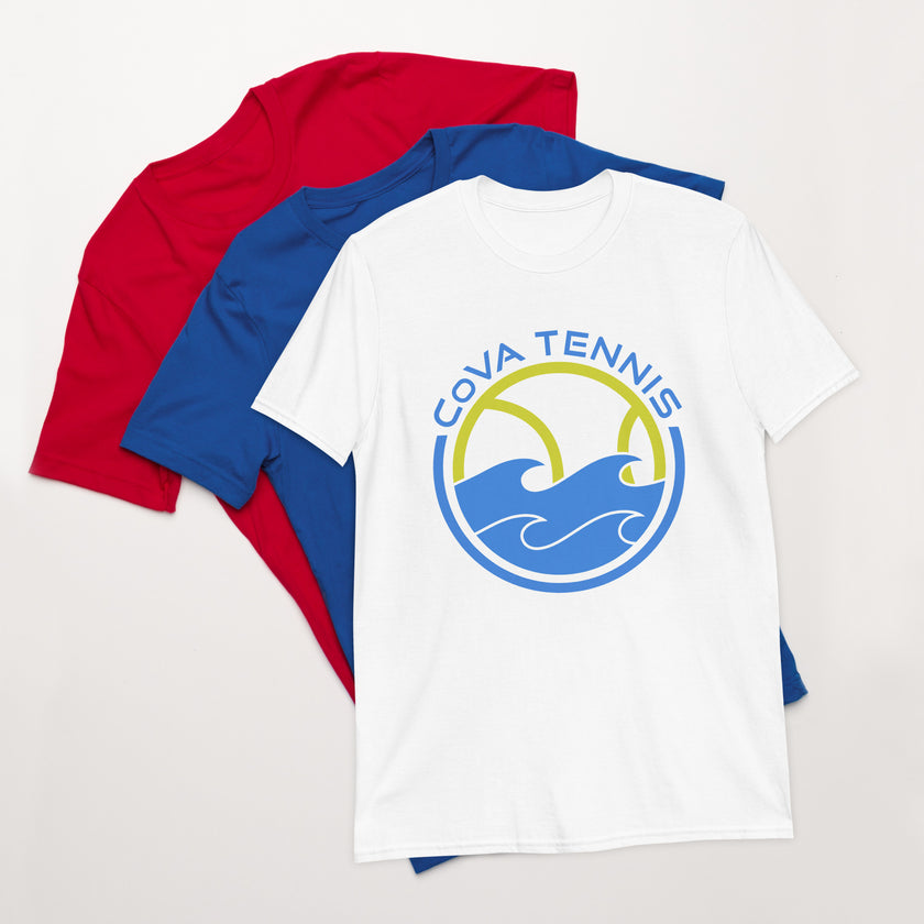 CoVA Tennis Ball & Waves Logo Short-Sleeve Unisex Logo T-Shirt