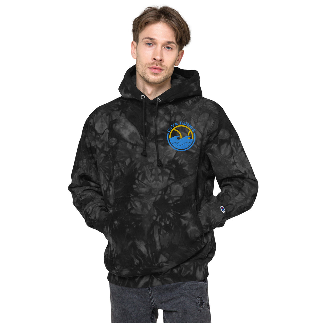 CoVA Tennis Ball & Waves Logo Unisex Champion tie-dye hoodie