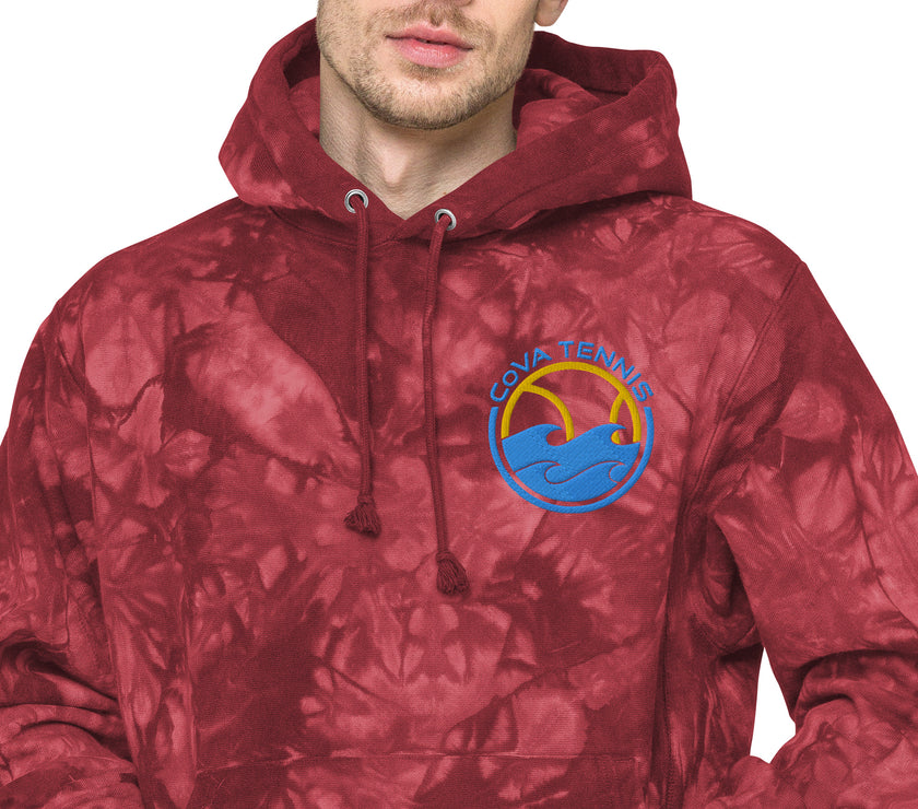 CoVA Tennis Ball & Waves Logo Unisex Champion tie-dye hoodie