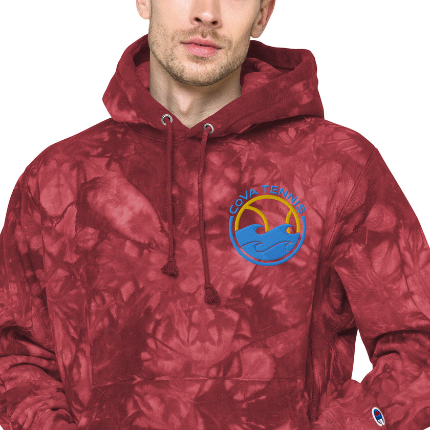 CoVA Tennis Ball & Waves Logo Unisex Champion tie-dye hoodie