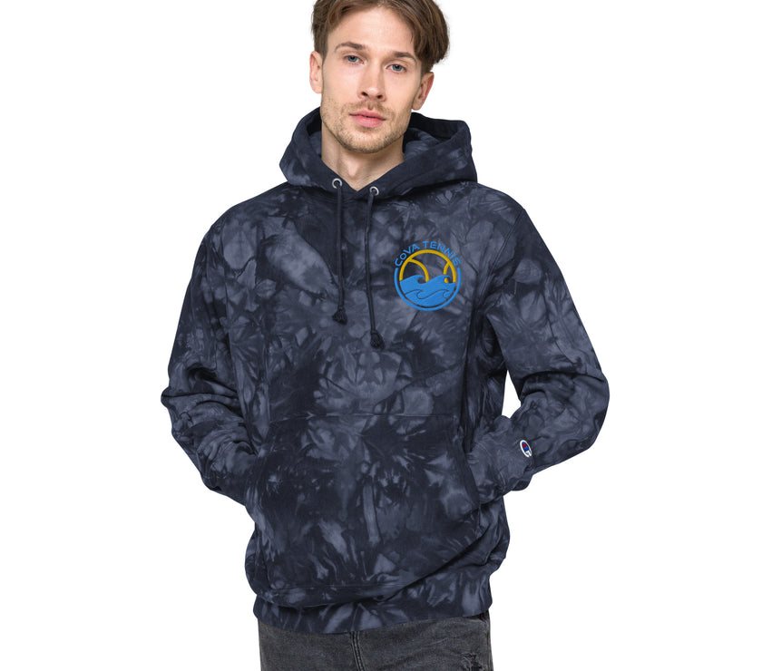 CoVA Tennis Ball & Waves Logo Unisex Champion tie-dye hoodie