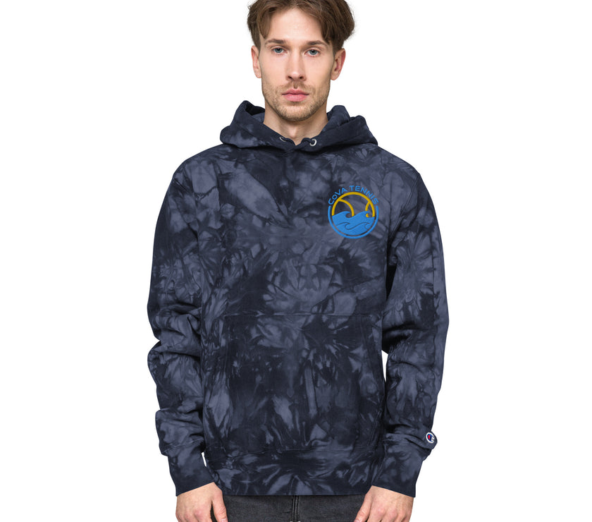 CoVA Tennis Ball & Waves Logo Unisex Champion tie-dye hoodie