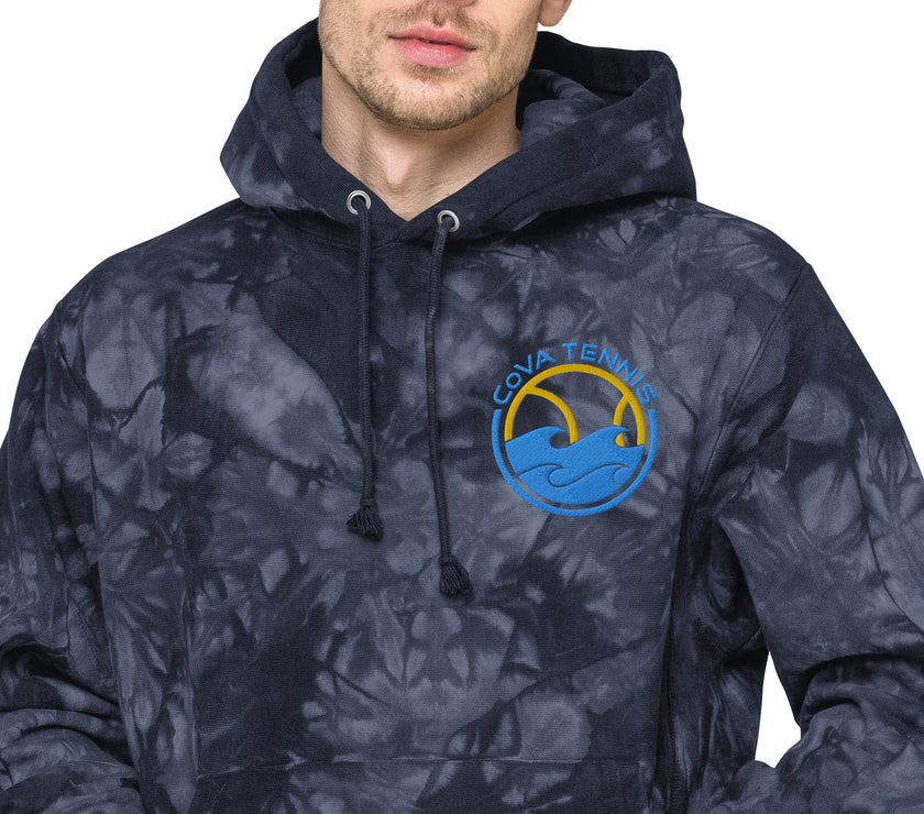 CoVA Tennis Ball & Waves Logo Unisex Champion tie-dye hoodie