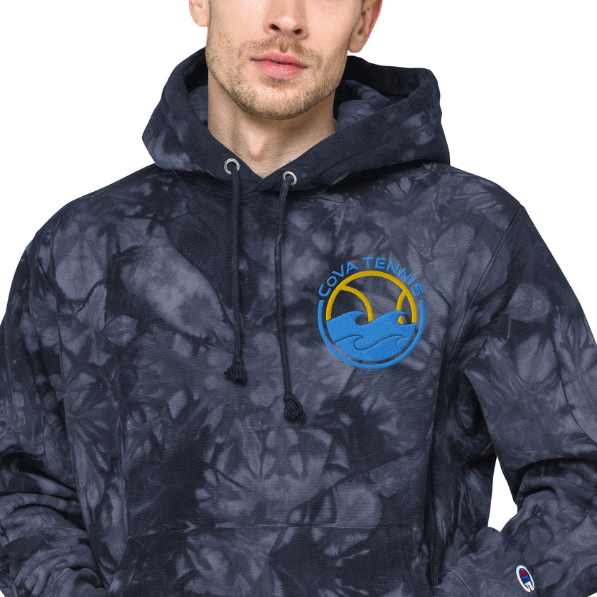 CoVA Tennis Ball & Waves Logo Unisex Champion tie-dye hoodie