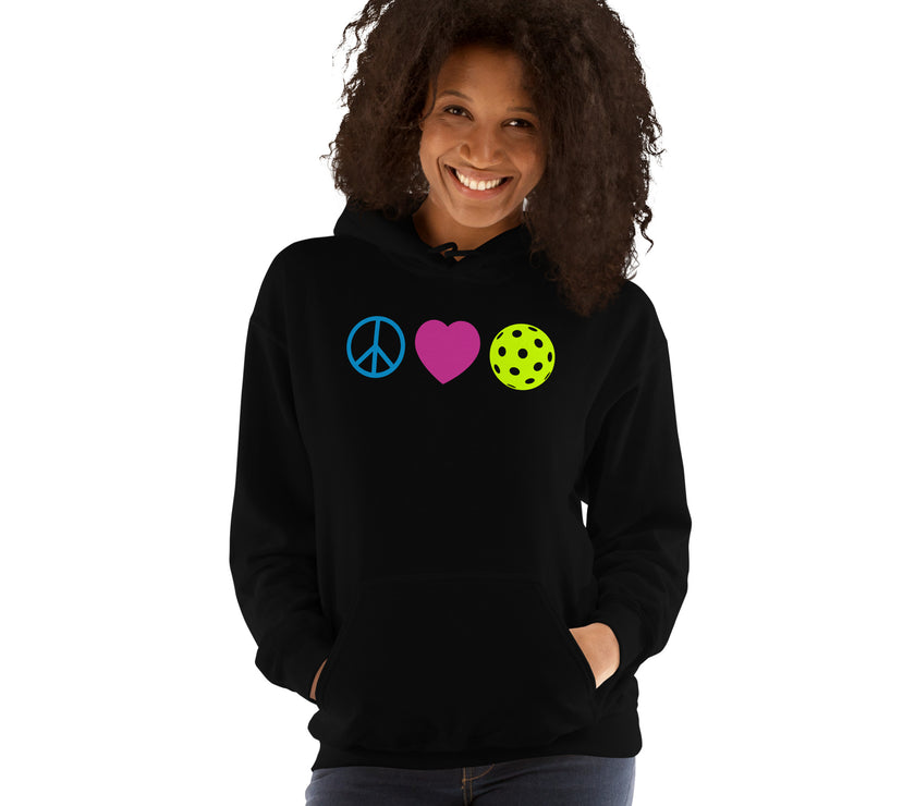 Peace Love Pickleball Unisex Hoodie