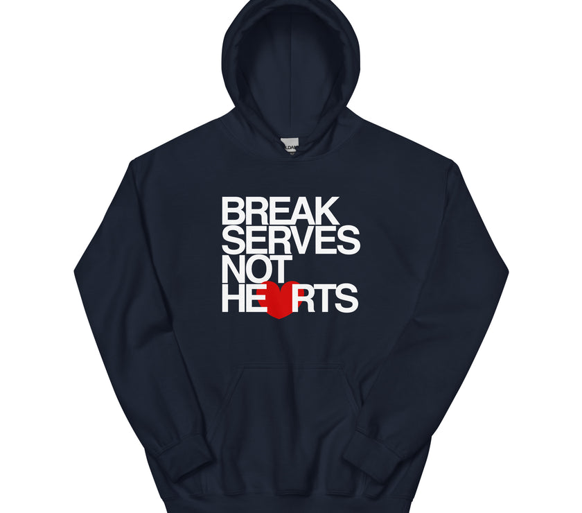 Break Serves Not Hearts CoVA Tennis Unisex Heavy Blend Hoodie