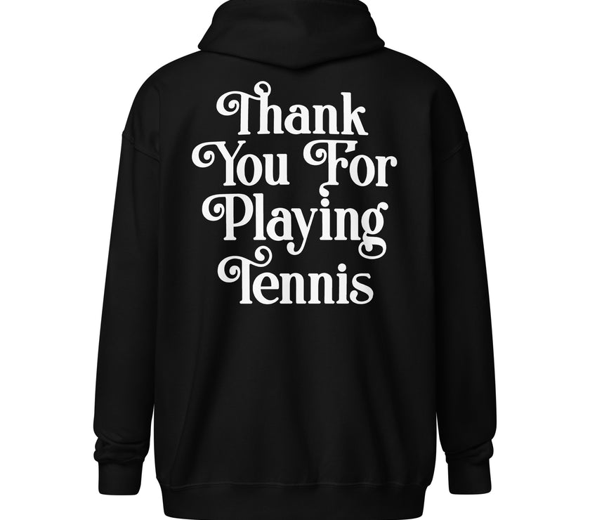 Thank You For Playing Tennis Unisex heavy blend zip hoodie by CoVA Tennis