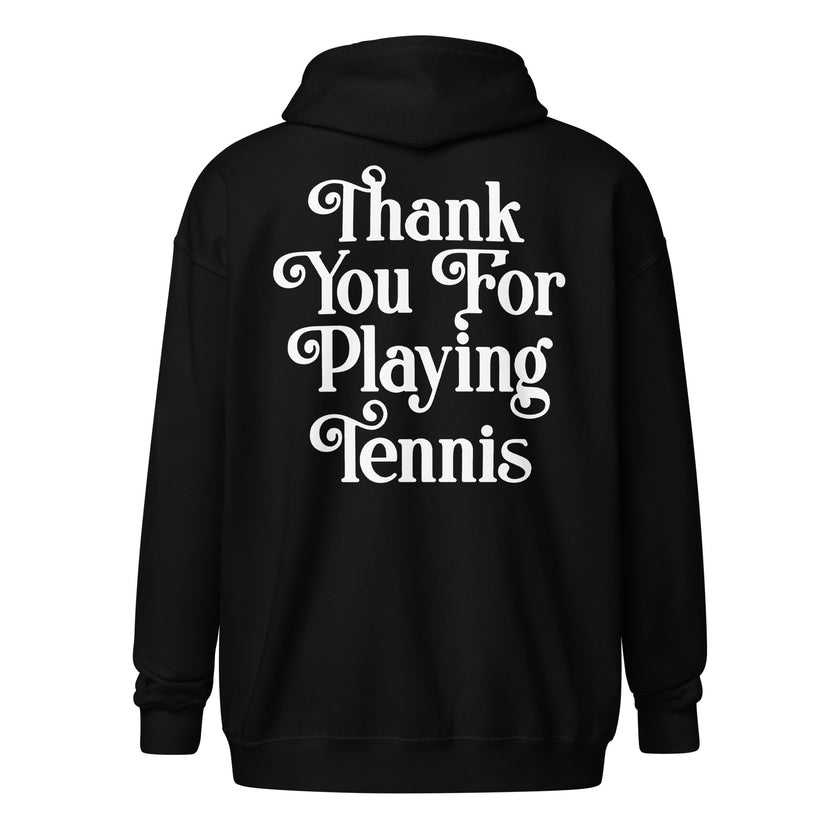 Thank You For Playing Tennis Unisex heavy blend zip hoodie by CoVA Tennis