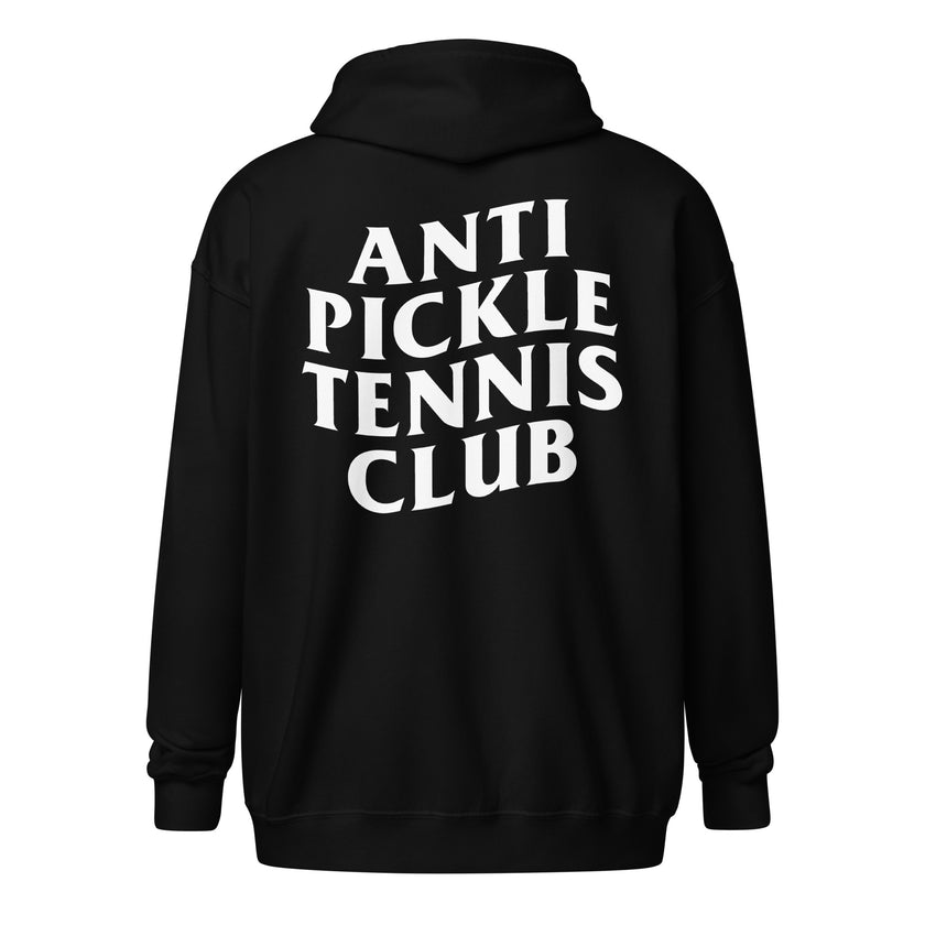 Anti Pickleball Tennis Club Unisex heavy blend zip hoodie by CoVA Tennis