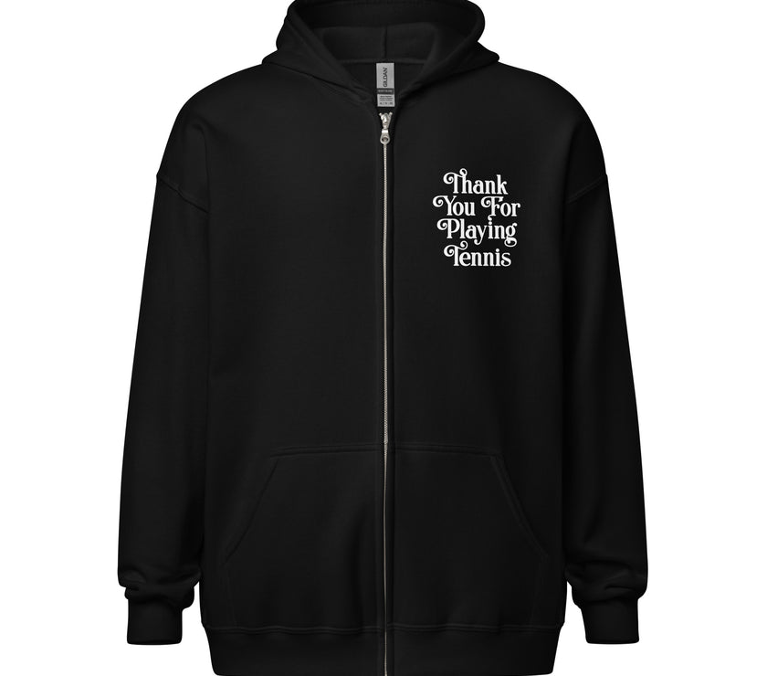 Thank You For Playing Tennis Unisex heavy blend zip hoodie by CoVA Tennis