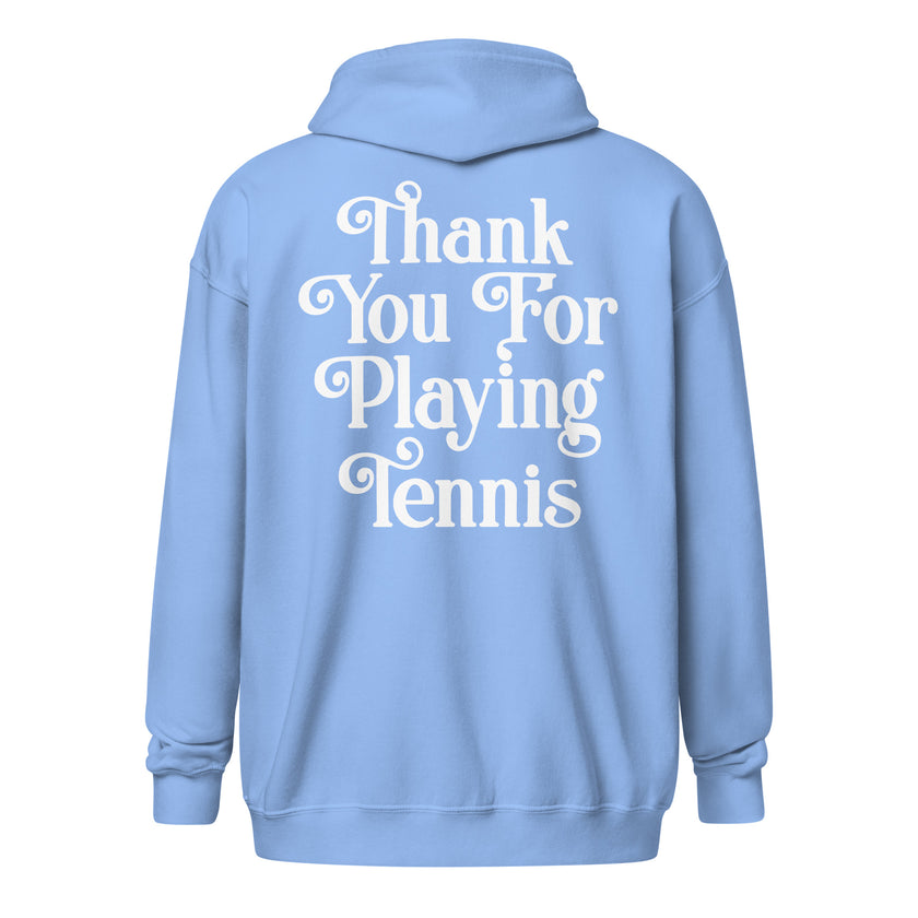 Thank You For Playing Tennis Unisex heavy blend zip hoodie by CoVA Tennis