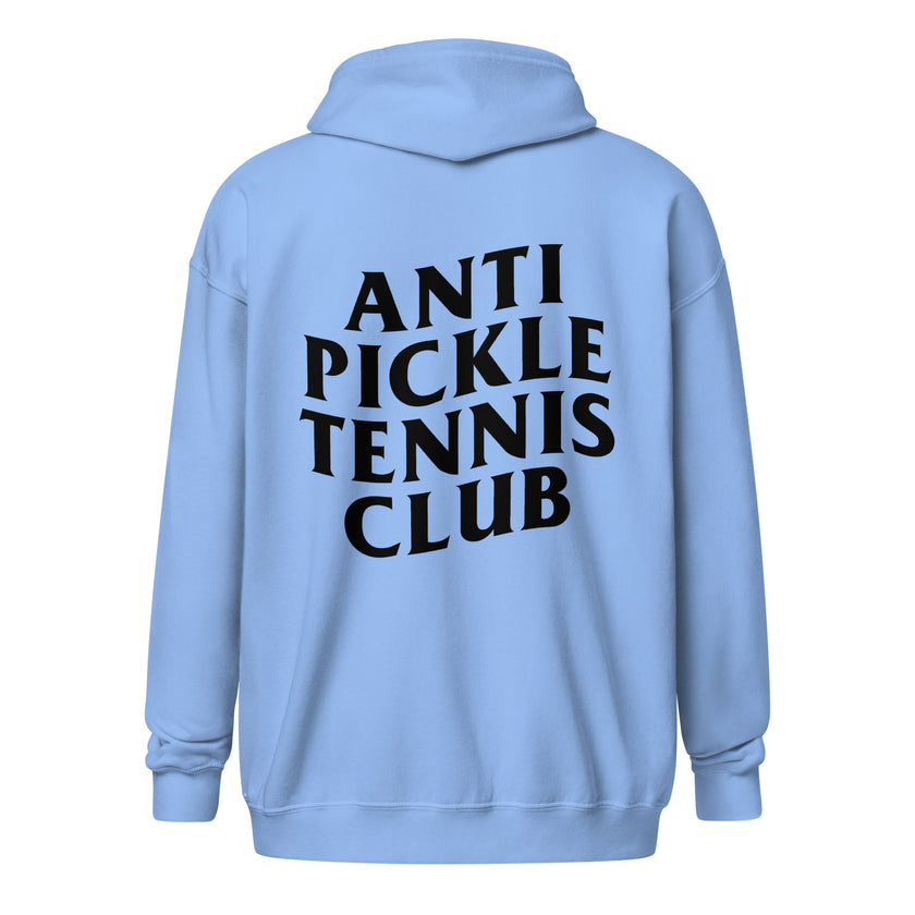 Anti Pickleball Tennis Club Unisex heavy blend zip hoodie by CoVA Tennis