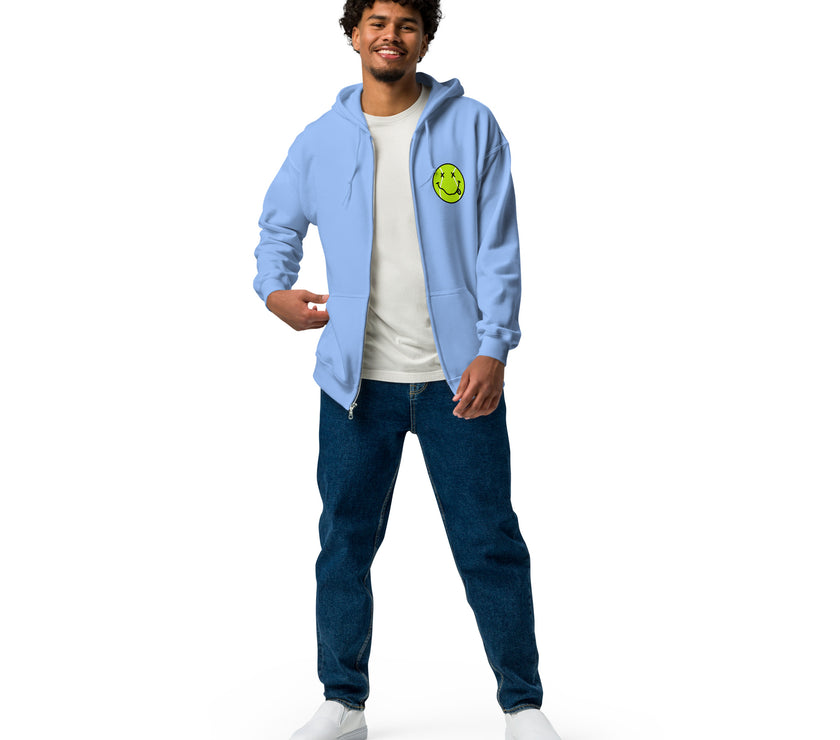 Smiling Tennis Ball by CoVA Tennis Unisex heavy blend zip hoodie