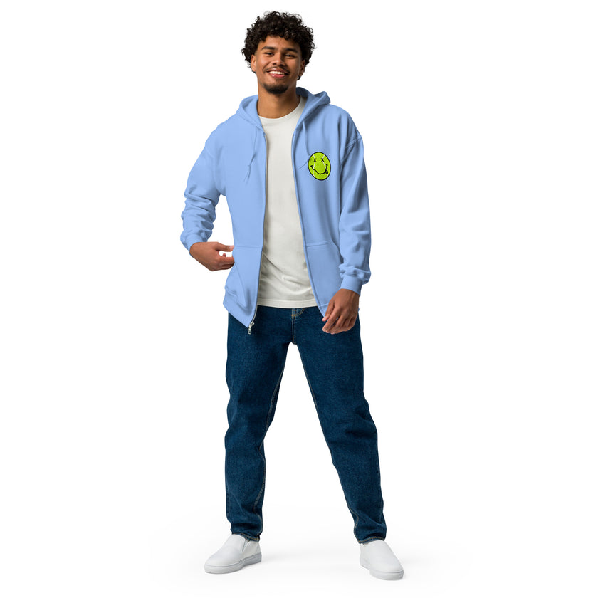 Smiling Tennis Ball by CoVA Tennis Unisex heavy blend zip hoodie