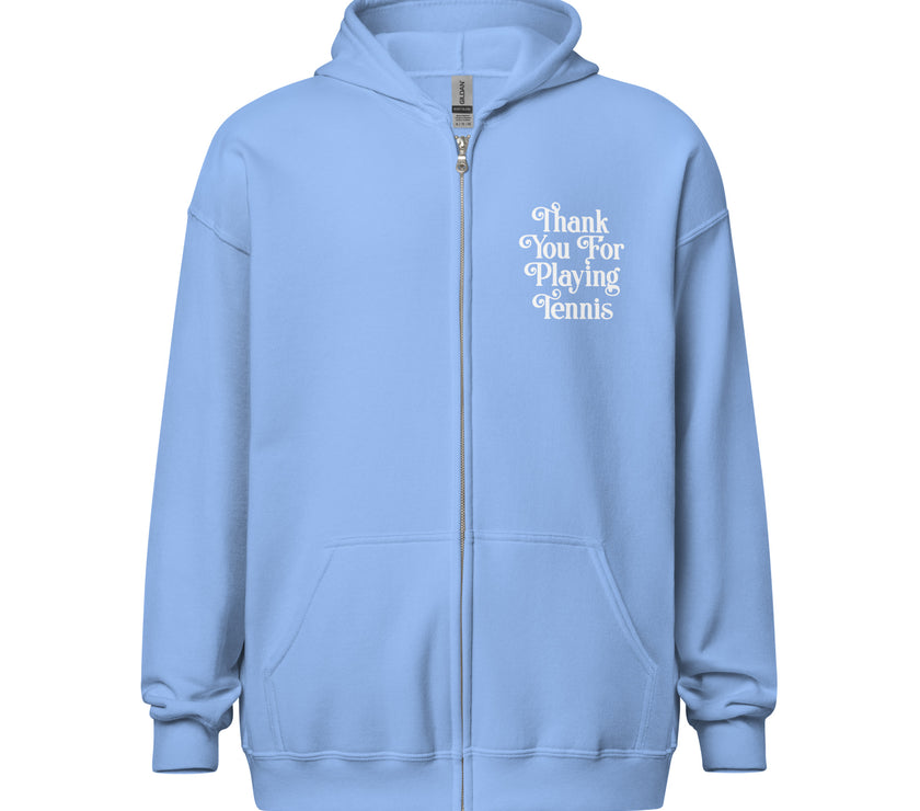 Thank You For Playing Tennis Unisex heavy blend zip hoodie by CoVA Tennis