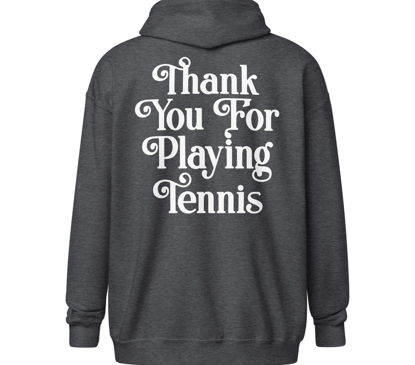 Thank You For Playing Tennis Unisex heavy blend zip hoodie by CoVA Tennis