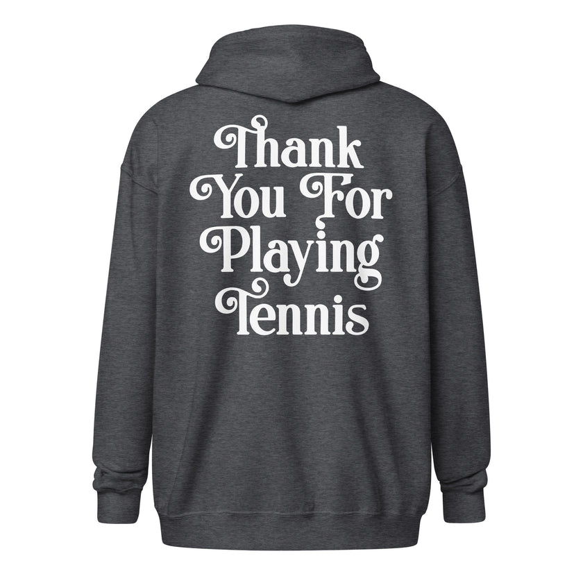 Thank You For Playing Tennis Unisex heavy blend zip hoodie by CoVA Tennis