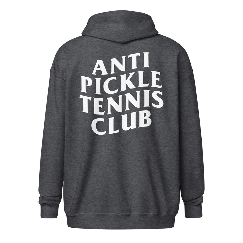 Anti Pickleball Tennis Club Unisex heavy blend zip hoodie by CoVA Tennis