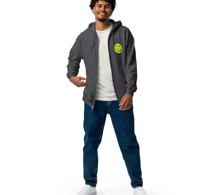 Smiling Tennis Ball by CoVA Tennis Unisex heavy blend zip hoodie