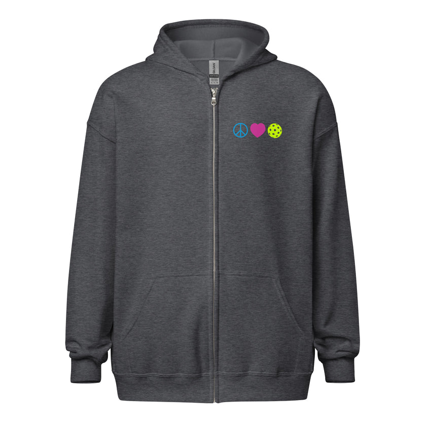 Peace Love Pickleball Unisex heavy blend zip hoodie