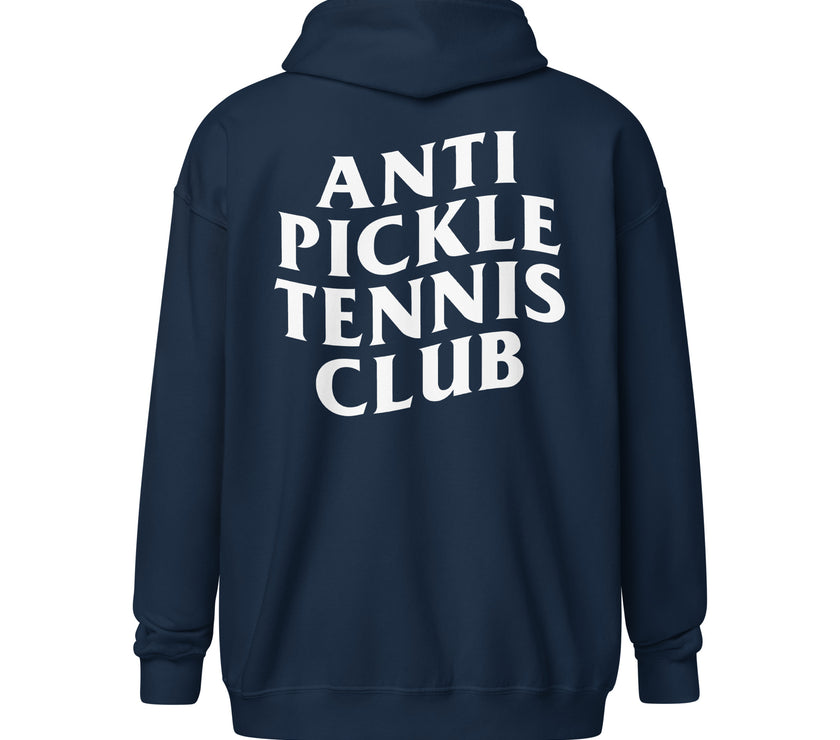 Anti Pickleball Tennis Club Unisex heavy blend zip hoodie by CoVA Tennis