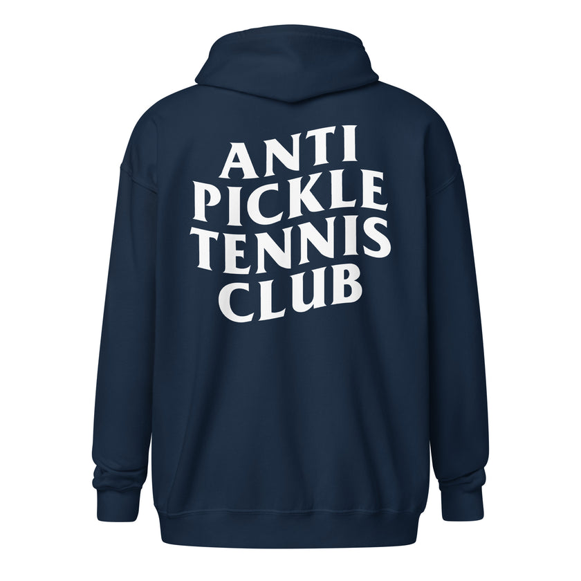 Anti Pickleball Tennis Club Unisex heavy blend zip hoodie by CoVA Tennis