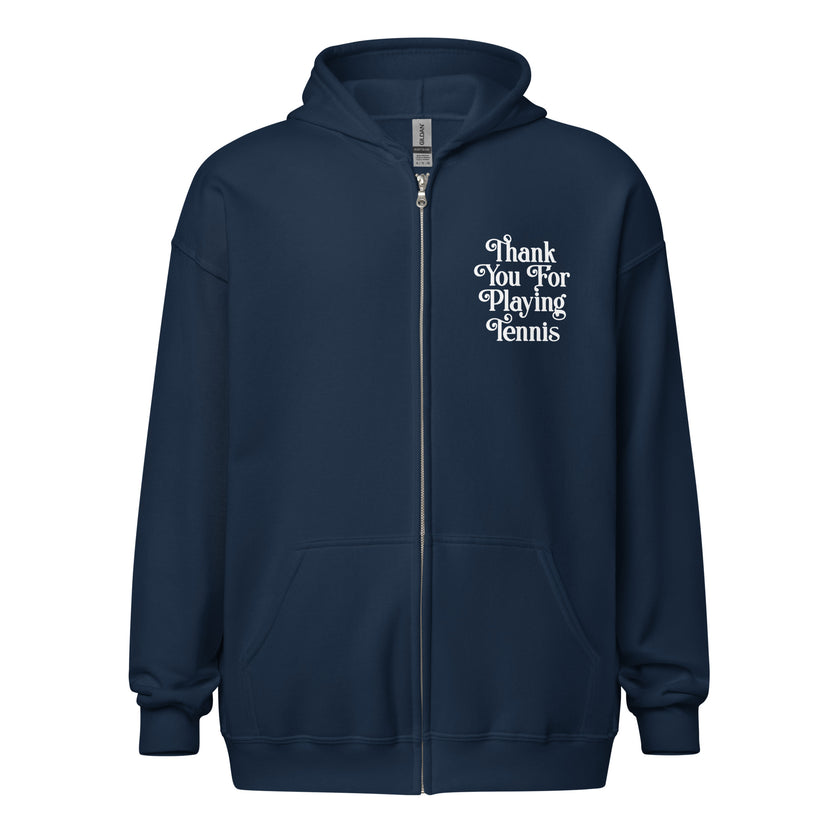 Thank You For Playing Tennis Unisex heavy blend zip hoodie by CoVA Tennis