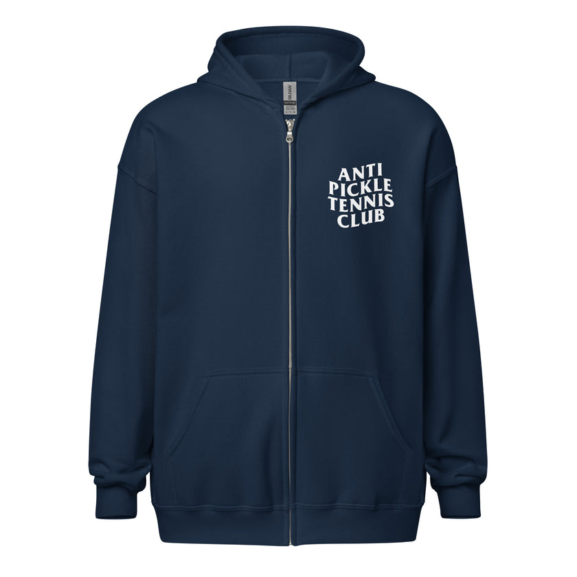 Anti Pickleball Tennis Club Unisex heavy blend zip hoodie by CoVA Tennis