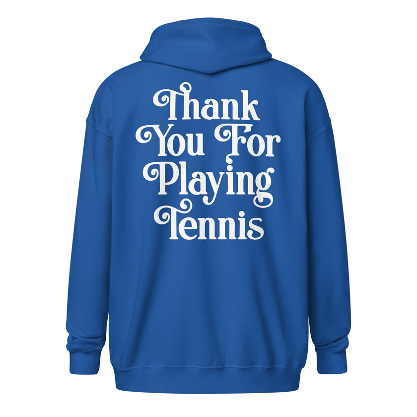 Thank You For Playing Tennis Unisex heavy blend zip hoodie by CoVA Tennis