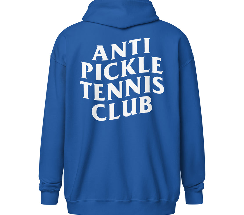 Anti Pickleball Tennis Club Unisex heavy blend zip hoodie by CoVA Tennis