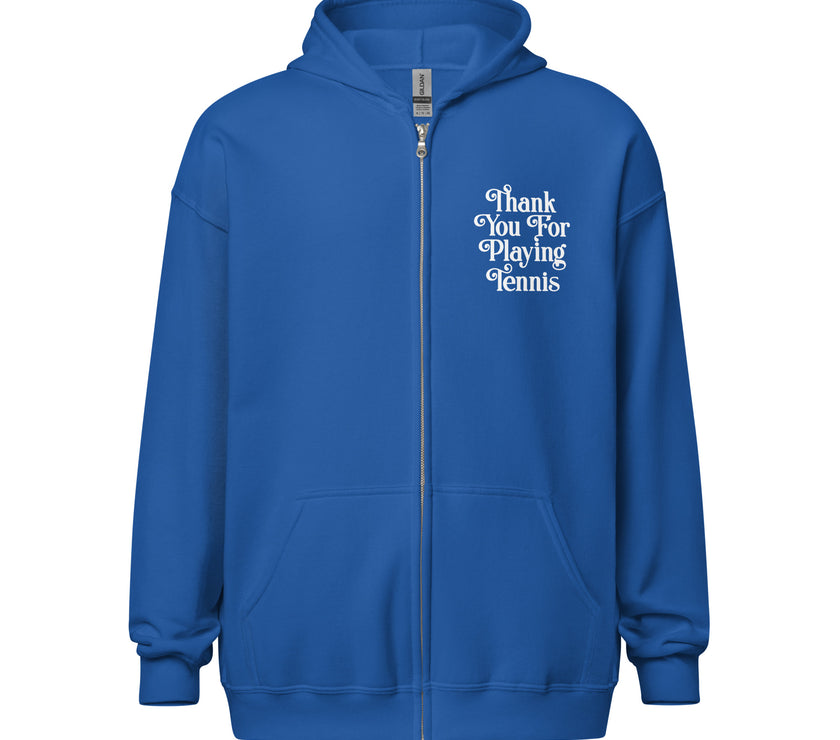 Thank You For Playing Tennis Unisex heavy blend zip hoodie by CoVA Tennis