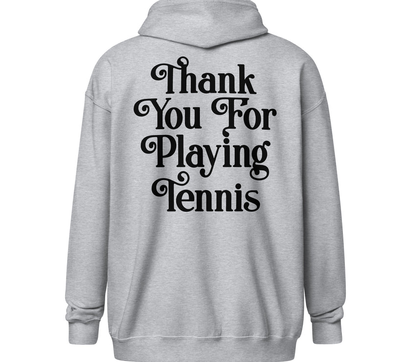 Thank You For Playing Tennis Unisex heavy blend zip hoodie by CoVA Tennis