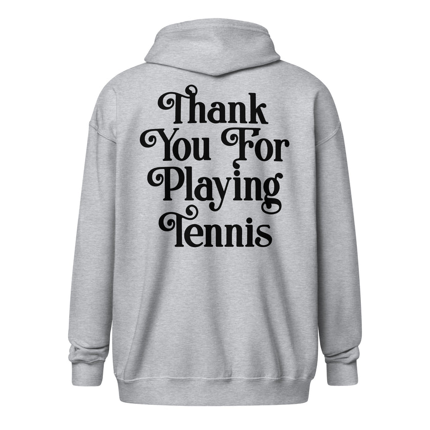 Thank You For Playing Tennis Unisex heavy blend zip hoodie by CoVA Tennis