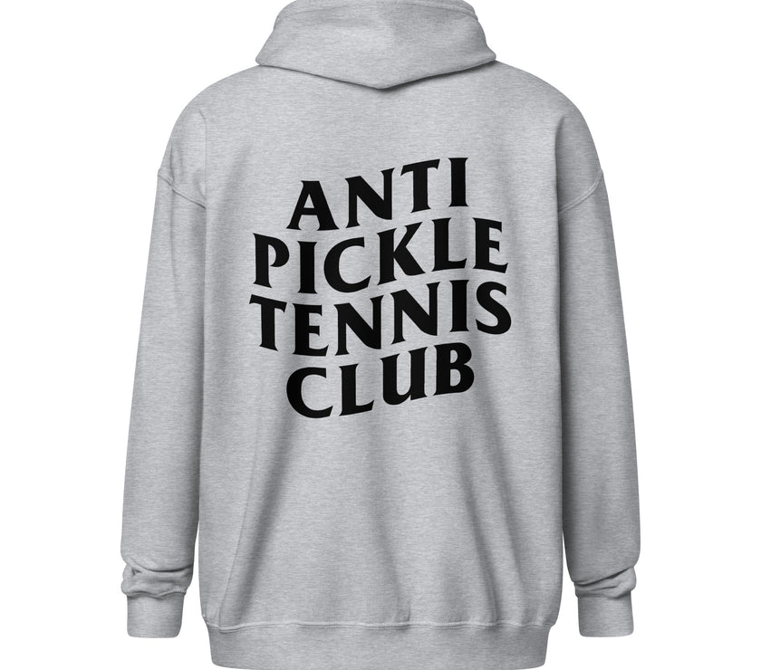 Anti Pickleball Tennis Club Unisex heavy blend zip hoodie by CoVA Tennis