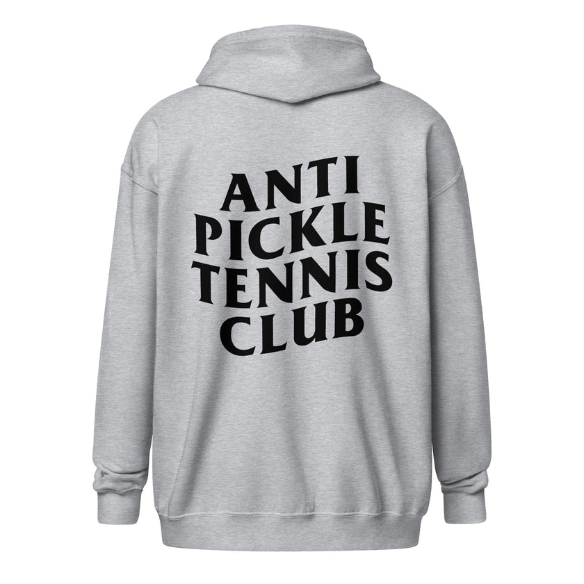 Anti Pickleball Tennis Club Unisex heavy blend zip hoodie by CoVA Tennis