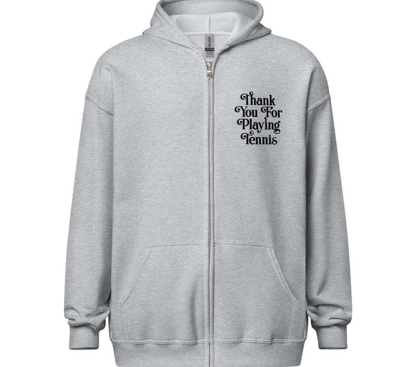 Thank You For Playing Tennis Unisex heavy blend zip hoodie by CoVA Tennis