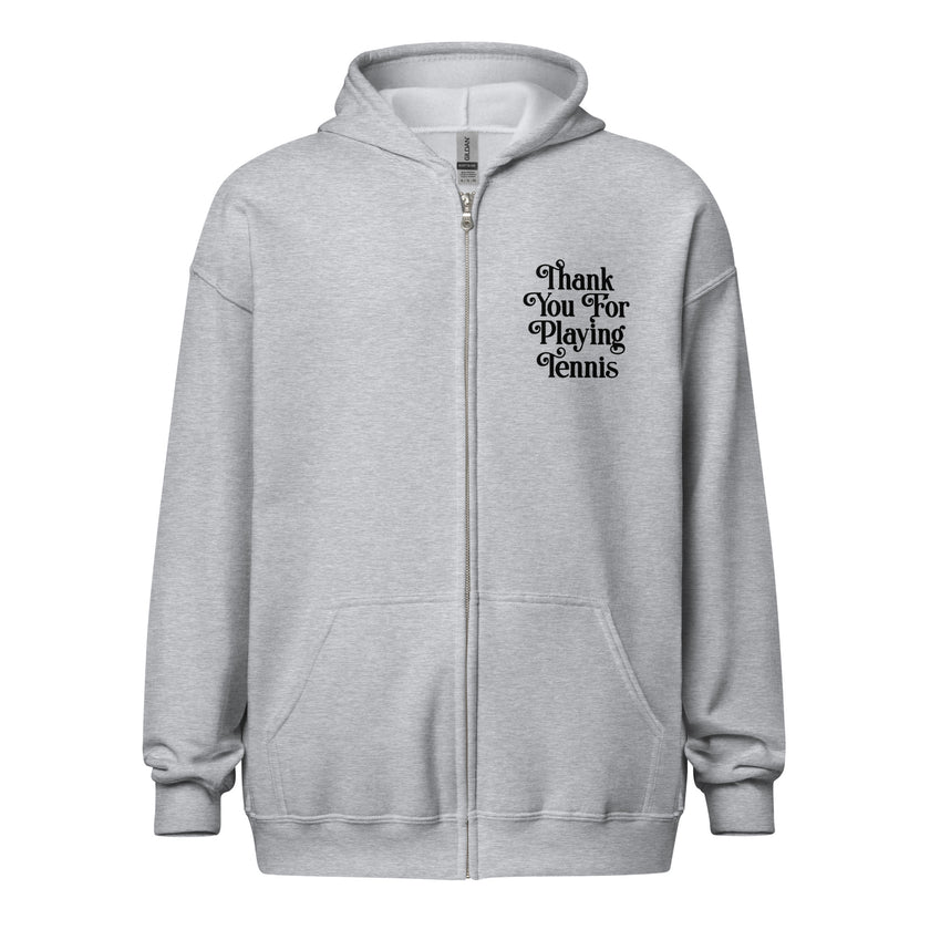 Thank You For Playing Tennis Unisex heavy blend zip hoodie by CoVA Tennis