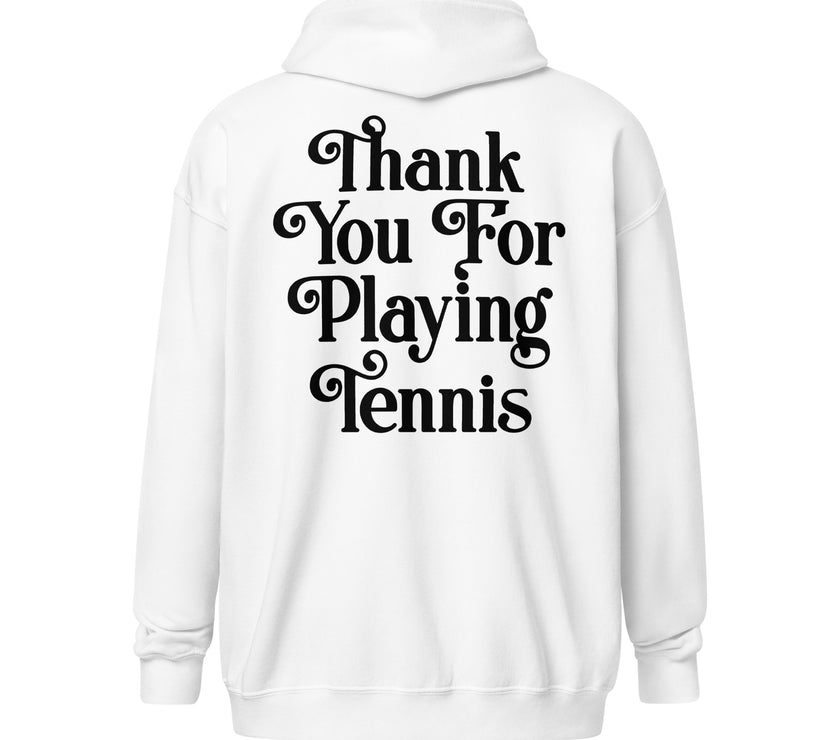 Thank You For Playing Tennis Unisex heavy blend zip hoodie by CoVA Tennis